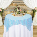 ShinyBeauty Iridescent Aqua Sequin Tablecloth Square Tablecloths Glitter Table by ShinyBeauty
