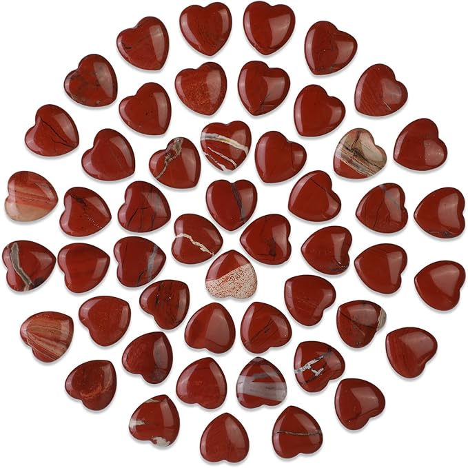 Gerrii 50 Pcs Heart Healing Stone Bulk Quartz Heart Inspirational Stones Gift by Gerrii