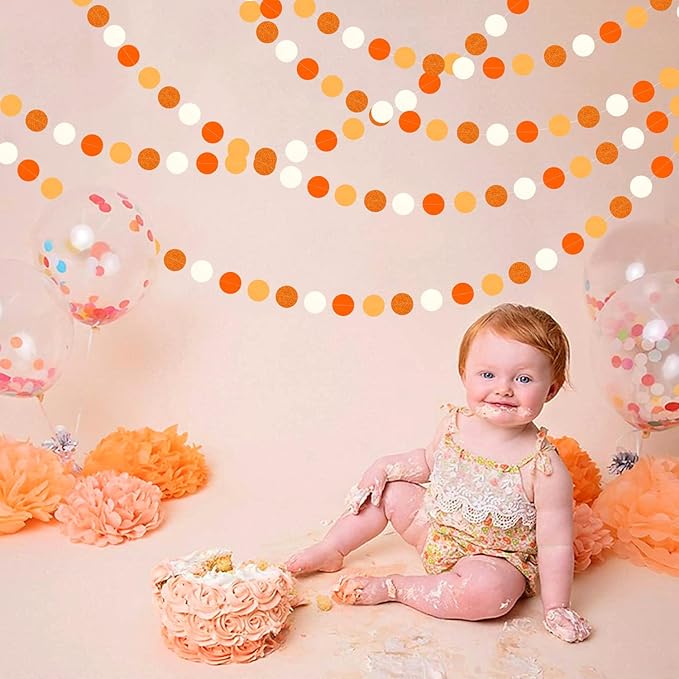 Boho Orange-Beige Baby-Shower Party-Decorations Streamers - 52Ft Neutral - Image 6