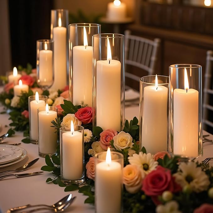 12 PCS White Pillar Candles - Image 5