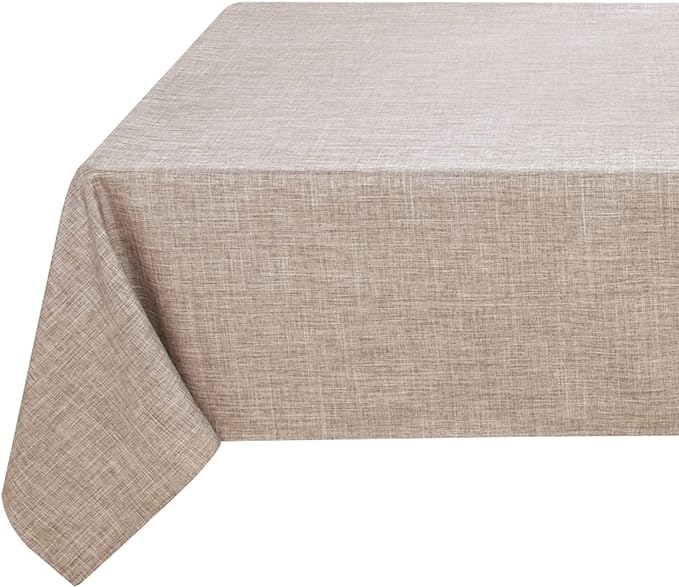 Fitable Linen Textured Tablecloth Washable Fabric Rectangle Table Cloth by Fitable