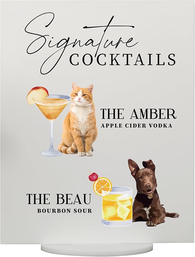 Pet Signature Drink Wedding Signs by Elation+Factory+Co.