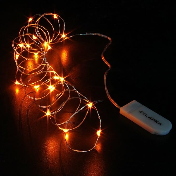 CYLAPEX 6 Pack Orange Fairy Lights String Battery Operated Fairy Lights Firefly - Image 4
