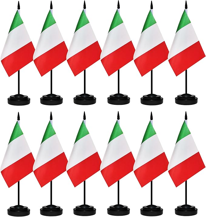 12 Pack Italy Desk Flags Set, Italian Small Mini Table Office Flags by BCLin