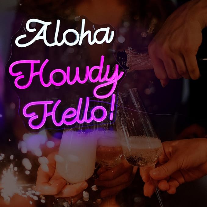 Aloha Howdy Hello Neon Signs for Wall Decor LED Neon Sign for Room Neon Light - Image 6