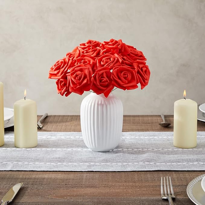 Juvale 100 Pack Red Artificial Flowers - Image 6