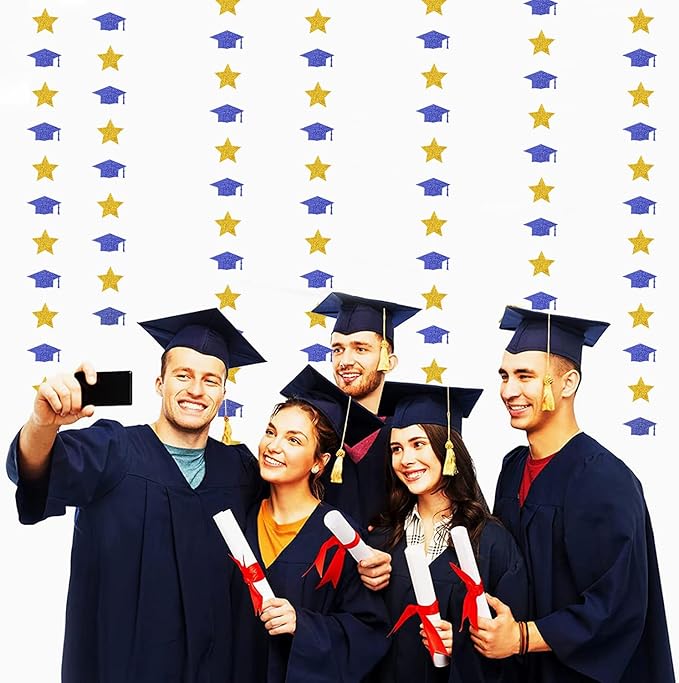 Navy-Blue Gold Graduation-2025 Class Party-Decorations - Image 7