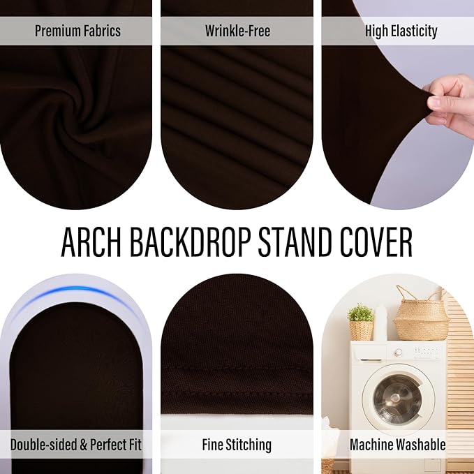 LEBENGURU Upgraded 7.2FT Wedding Arch Cover, Round Top Chiara Stand Covers - Image 3