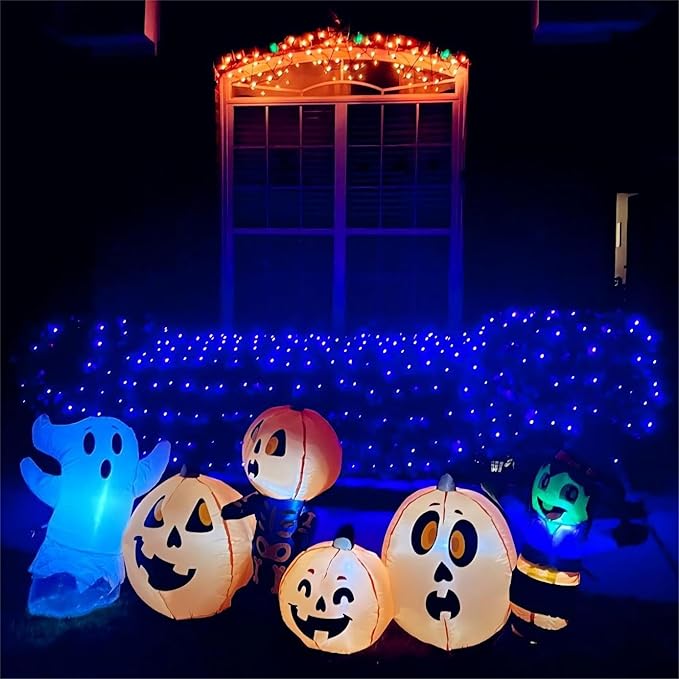 YEGUO 165ft 500 LED Blue Christmas Lights Outdoor Waterproof, 8 Modes Twinkle - Image 9