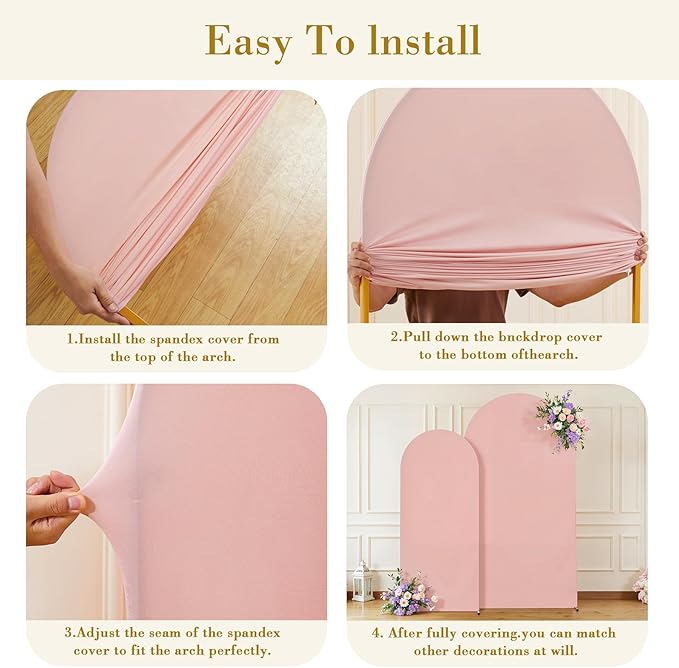 7.2FT 6FT Arch Backdrop Cover for Wedding, Birthday Party Decor, Chiara - Image 5