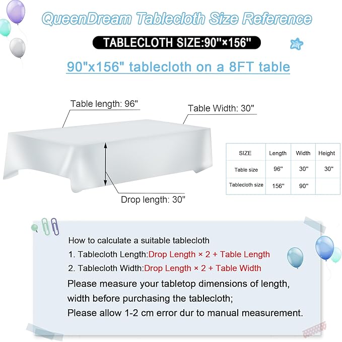 QueenDream Tablecloth 90x156 Rectangle Sequin Tablecloth Silver Wedding Table - Image 6