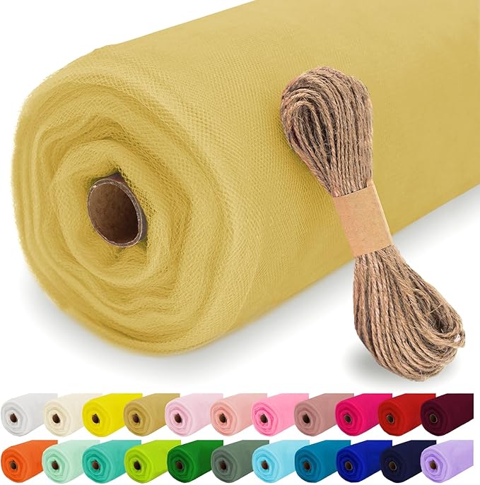 Antique Gold Tulle Fabric Roll by Luceinvita