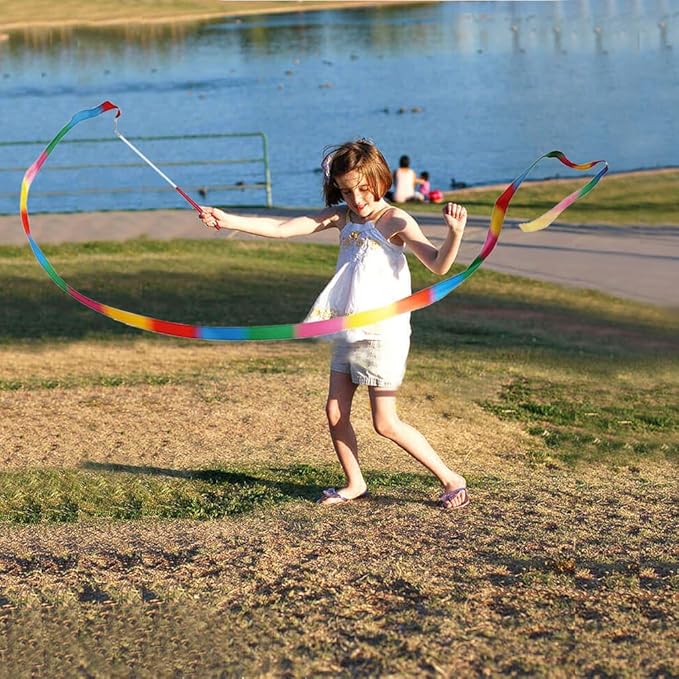 20Pack Rainbow Ribbon Streamers, Dance Ribbon Streamers Wands - Image 5