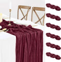 6 Pack Burgundy Table Runner Cheesecloth Gauze Red Table Runner 35x120 Inch by BlueTopCoLtd