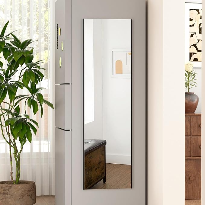 55"x16" Magnetic Mirror Lightweight Full-Length Mirror | Strong Adhesion by brisafe