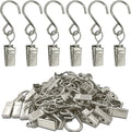 Stainless Steel S Hooks Curtain Clips, 50 Pack Hanging Party Lights Clips by AMZSEVEN
