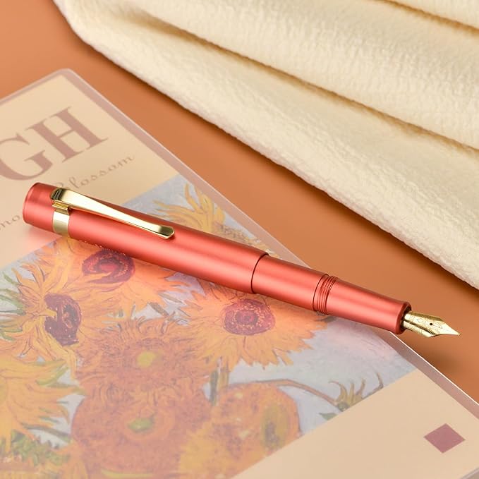 Hongdian M2 Black Forest Mini Fountain Pen, Fine Soft Golden Nib & Sleek Shape - Image 8
