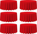 BRILLMAX 6 Pack Red Round Tablecloths 132 Inch by BRILLMAX