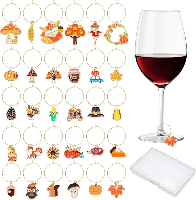 30PCS Wine Glass Charms Identification Markers by Unknown