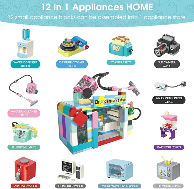 Building Toys for Girls Gift, Mini Building Blocks Appliances for Kids - Image 7