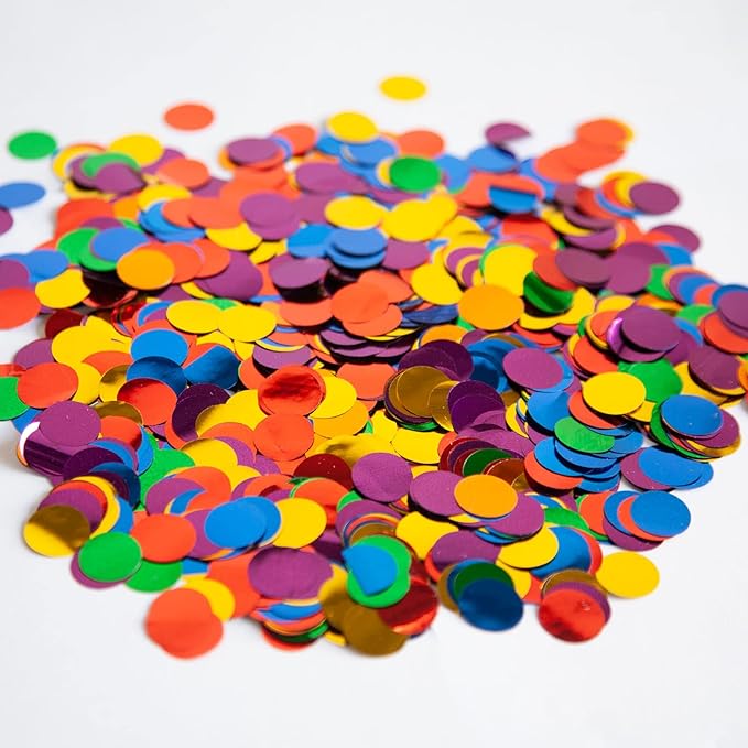 Rainbow Foil Confetti, Colorful Round Dots Glitter Table Confetti, Sparkling by Tim%26Lin