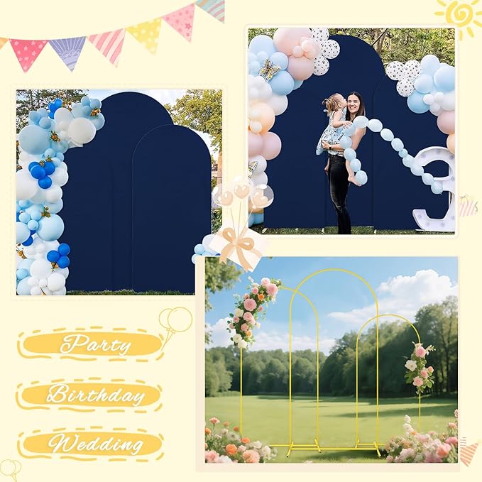 Metal Arch Backdrop Stand and Cover Set 6&6.6&7.2ft Navy Blue Arch Backdrop - Image 5
