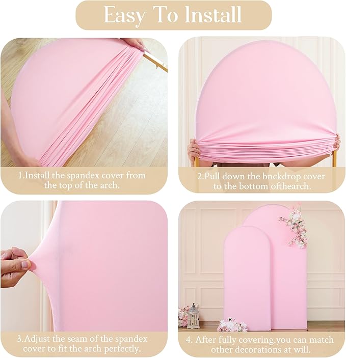 7.2FT 6FT Arch Backdrop Cover for Wedding, Birthday Party Decor, Chiara - Image 5
