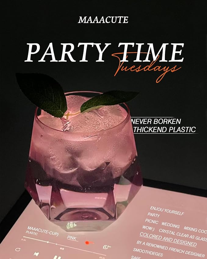 40 Pcak Plastic Stemless Wine cocktail Whiskey Champagne Glasses, 12 Oz - Image 3