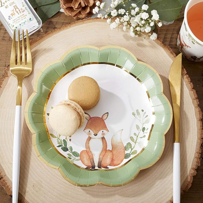 Kate Aspen Woodland Baby Shower Decorations, 62-Piece Disposable Paper Plates & - Image 5