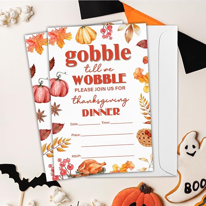 Thanksgiving Party Invitations Fall Pumpkins Turkey Friendsgiving Thanksgiving - Image 5