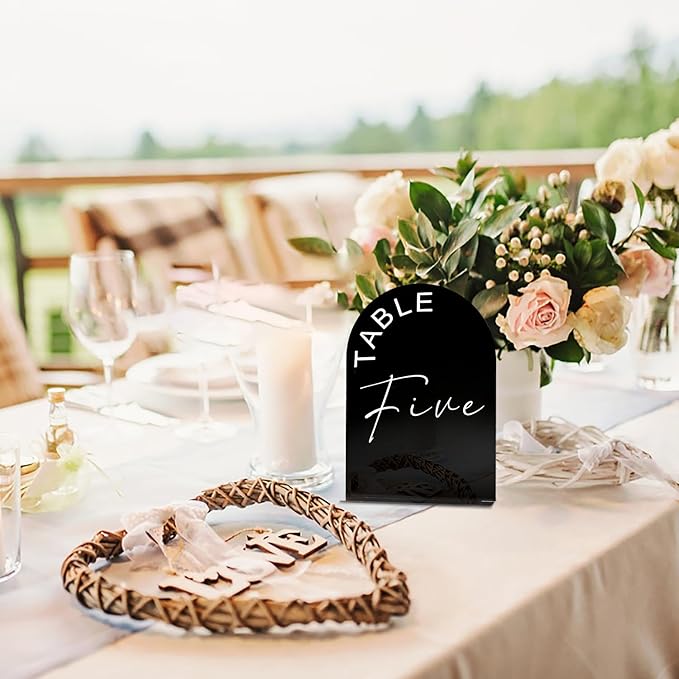 Black Arch Wedding Table Numbers 1-20 - Image 4