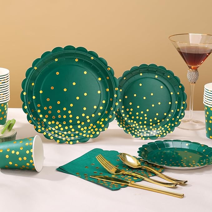 175Pcs Green and Gold Party Decoration - Image 6