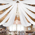 8 Panels White Ceiling Drapes for Wedding 5ftx20ft Chiffon Fabric Arch Draping by REWOMC