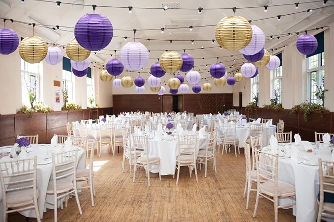 ADLKGG Paper Lanterns Decorative, Round Hanging Lanterns Party Supplies - Image 3