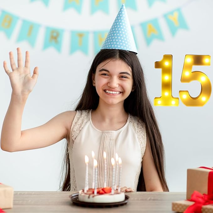 15th Birthday Decorations For Girls and Boys, 15 Light Up Numbers Quinceanera - Image 4