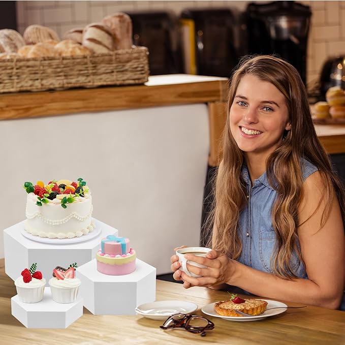 Leinuosen 7 Pcs Large Buffet Risers Set 6" to 12" Acrylic Display Box Catering - Image 6