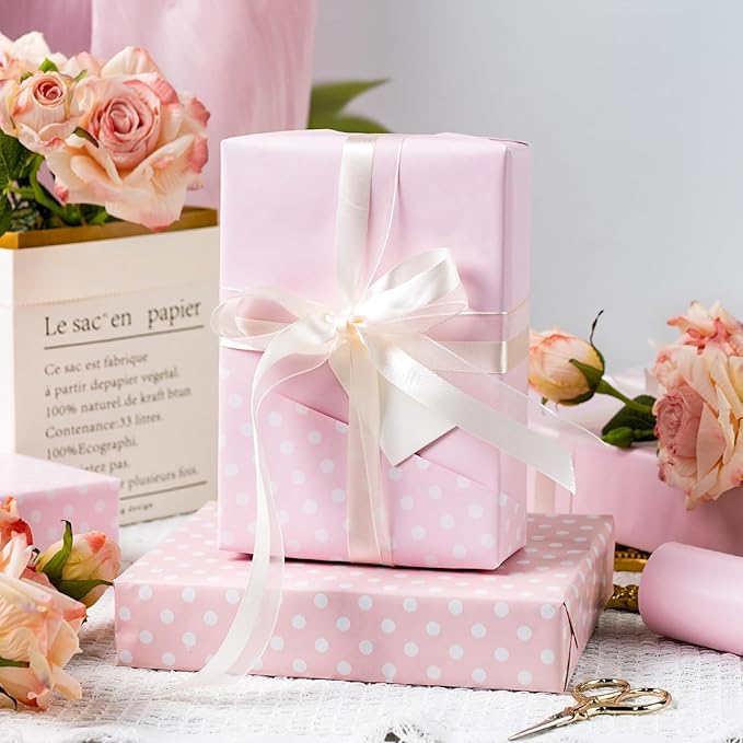 Garbendy Gift Wrapping Paper Roll-Solid Color Pearly-Lustre Paper, Valentine's - Image 6