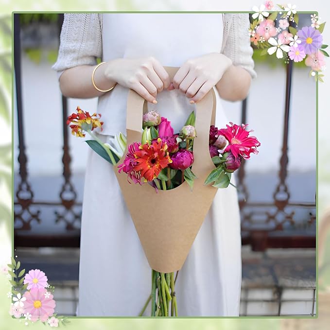50Pcs 16.5" Kraft Paper Bouquet Bags - Image 6