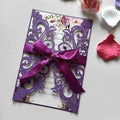 25PCS Dark Purple Laser Cut Wedding Invitations Cards by Unknown