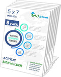 Slanted Back Acrylic Sign Holder 5 x 7, Acrylic Stands by Wbtran