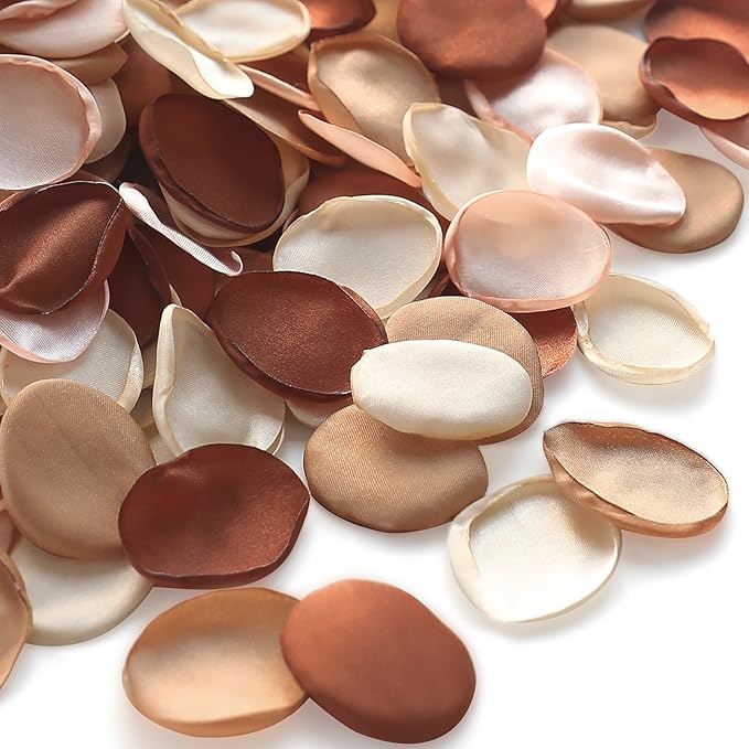 Floroom 300pcs Rose Petals Earth Tones Brown Faux Silk Flower Petals by Floroom