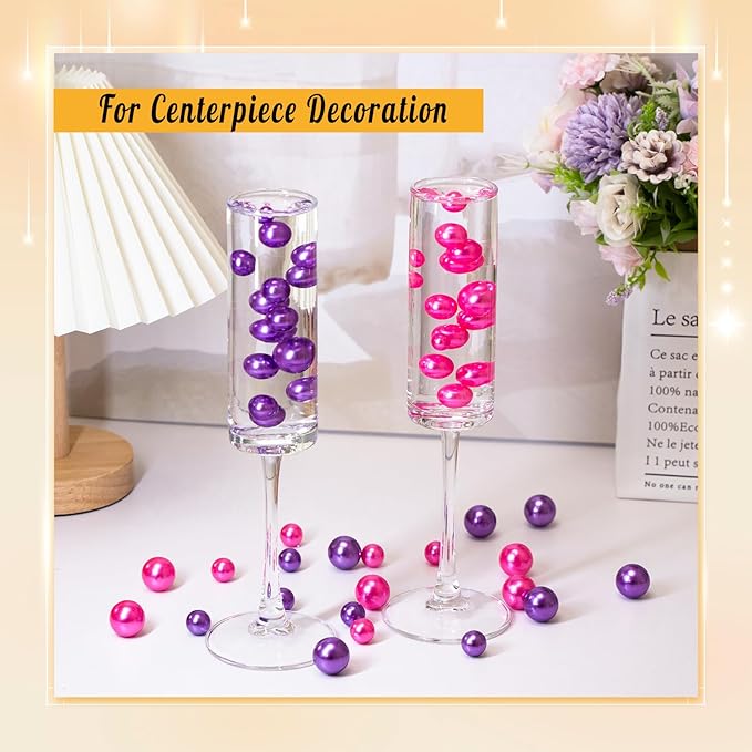 300Pcs Pearl Vase Filler, Rosepink No Hole Faux Pearl Beads - Image 4