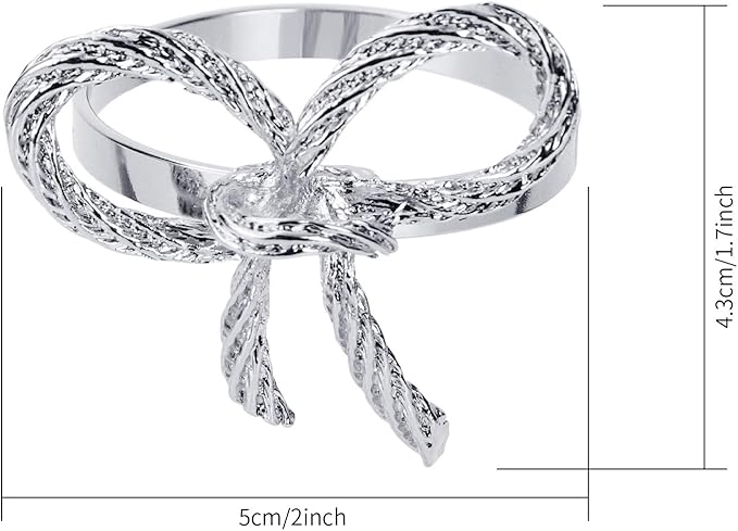 Pack of 6 Napkin Rings Alloy Hollow Out Flower Napkin Holder Dinning Table - Image 7