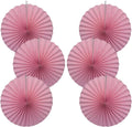 Pink Party Decorations, Baby Shower Decorations Party Paper Fans Bulk 16in by BARTHEW