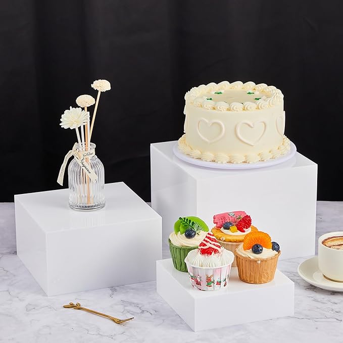 Leinuosen 7 Pcs Large Buffet Risers Set 6" to 12" Acrylic Display Box Catering - Image 3