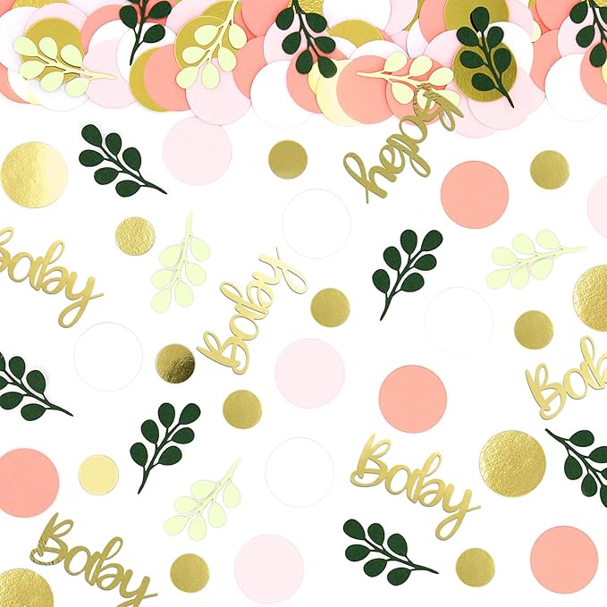 300PC Pink and Sage Green Girl Baby Shower Decorations Greenery Baby Shower by Vofrise