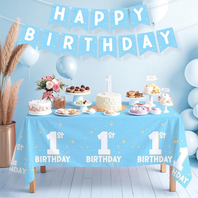 Gatherfun Baby Blue Party Supplies Set: 1st Birthday Decorations, Includes - Image 3