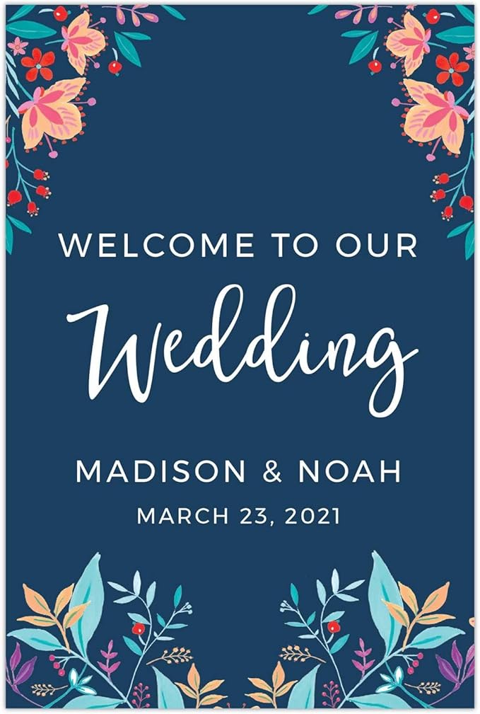 Andaz Press Personalized Extra Large Wedding Easel Board Party Sign, 12x18-inch by AndazPress
