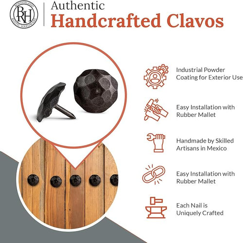 10 Pack 1" Small Round Head Iron Clavos Decorative Nails – Sealed Unfinished – - Image 2