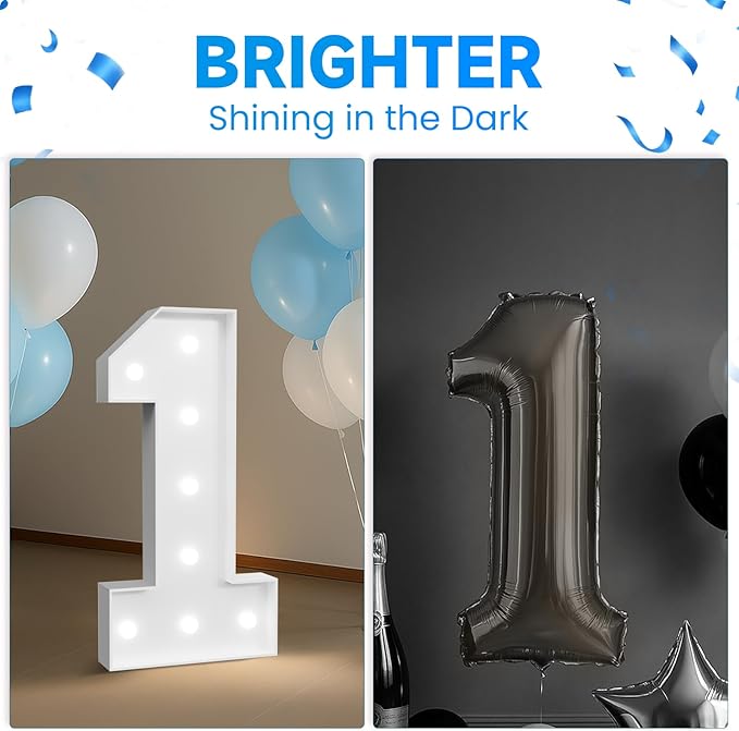 3FT Marquee Numbers 4 for 4th, 40th Birthday Party Decorations, Large Light Up - Image 4